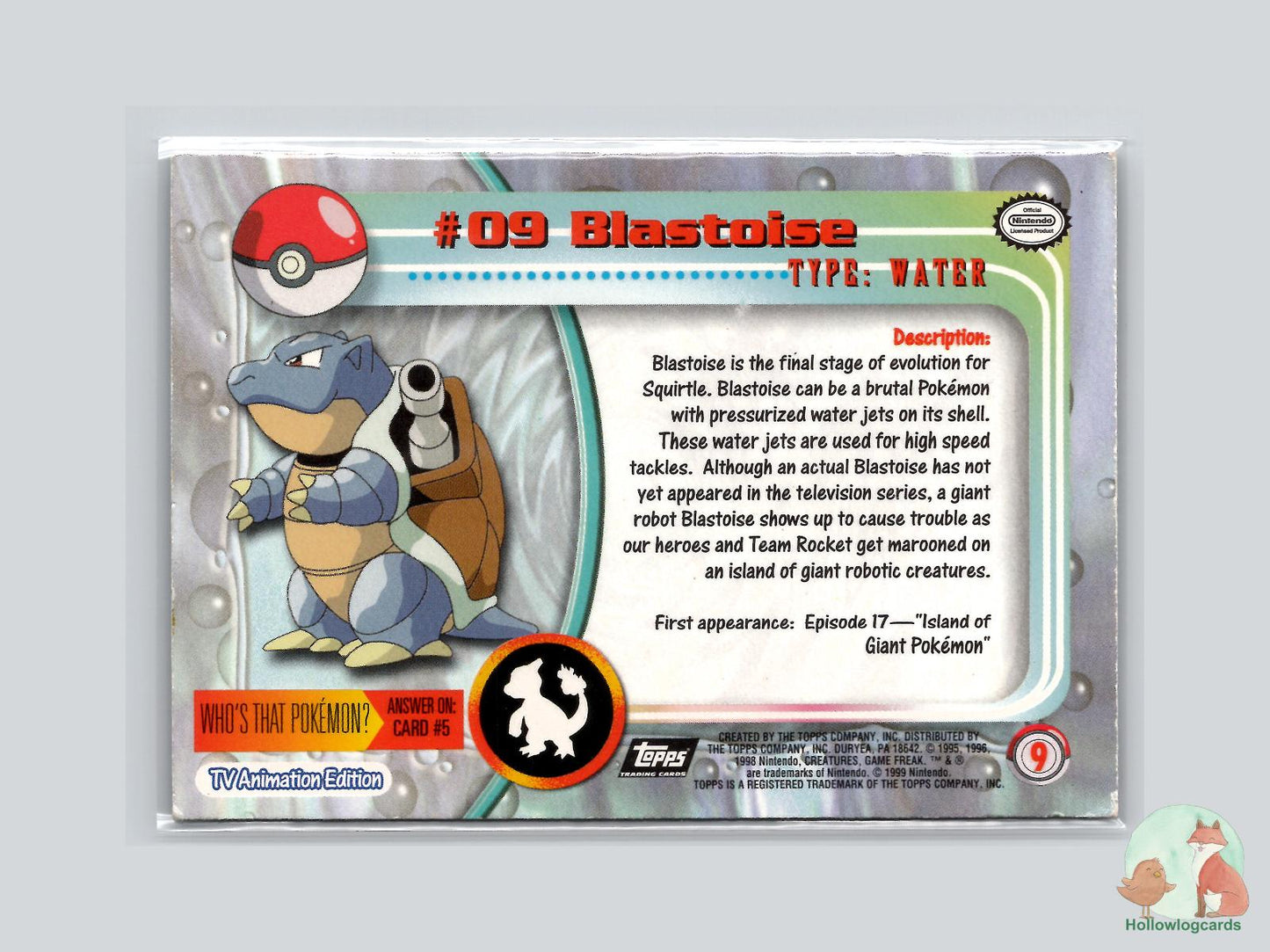 Blastoise (#9) Chrome - Topps Trading Cards Series 1