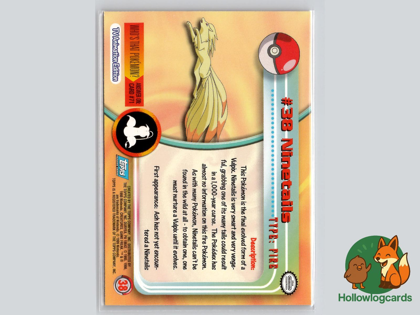 Ninetails (#38) - Topps Trading Cards Series 1