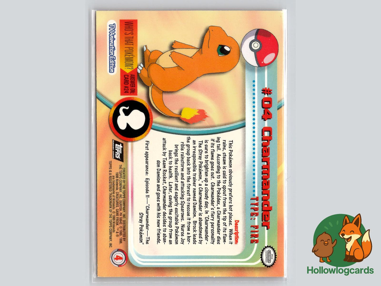 Charmander (#4) - Topps Trading Cards Series 1