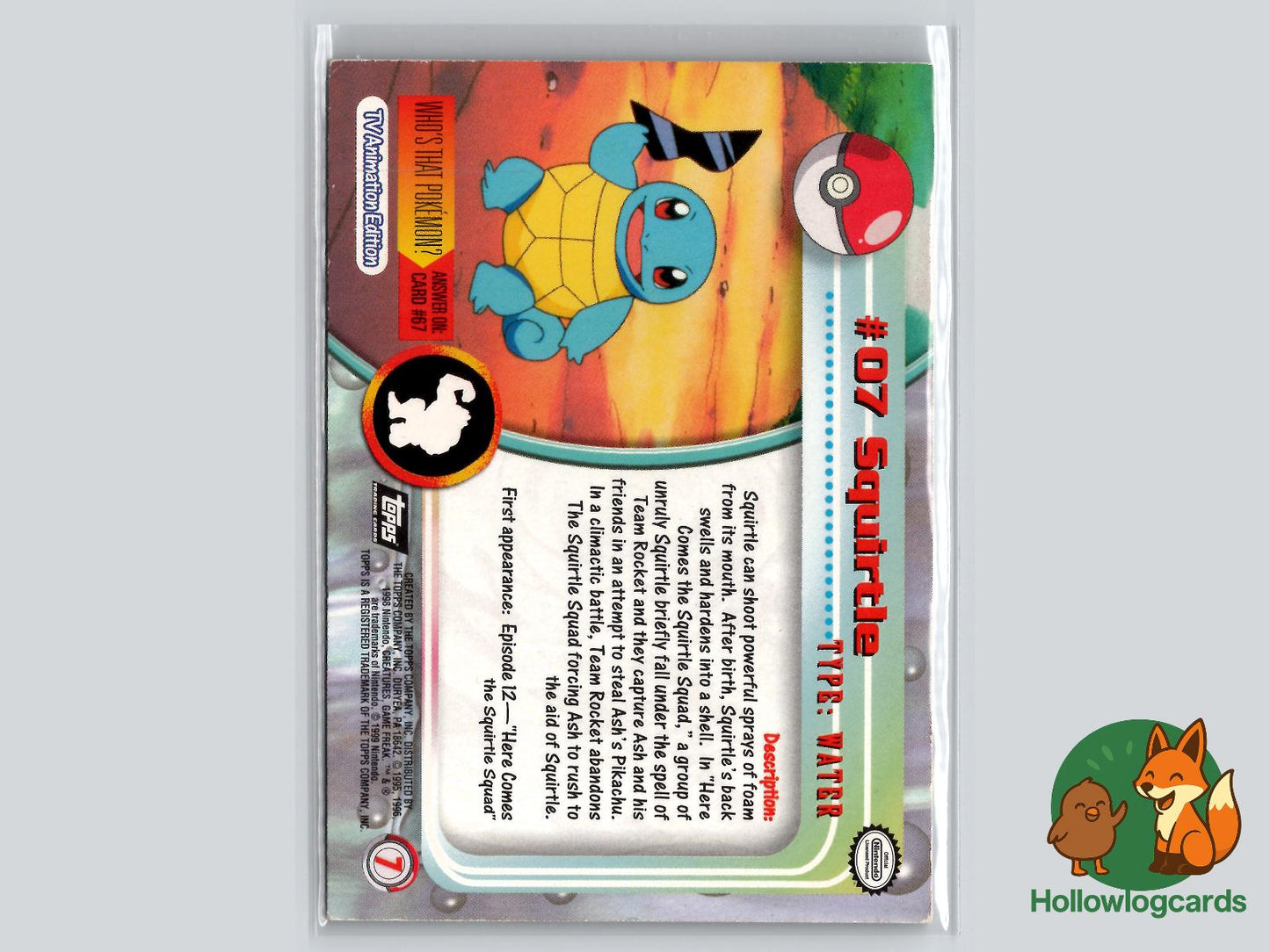 Squirtle (#7) Diamond Chrome Foil - Topps Trading Cards Series 1