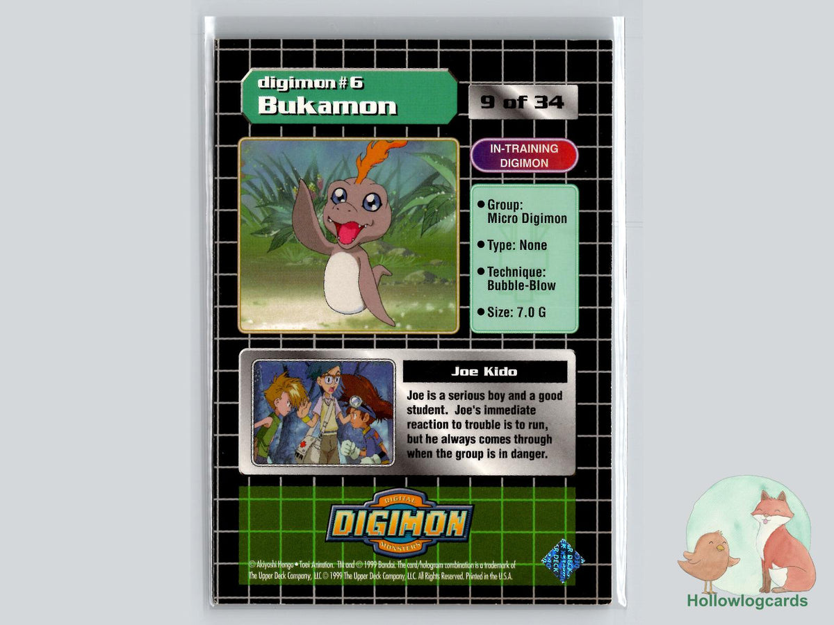 Joe & Bukamon #6 (9/34) Exclusive Preview Stamped - 1999 Upper Deck Digimon