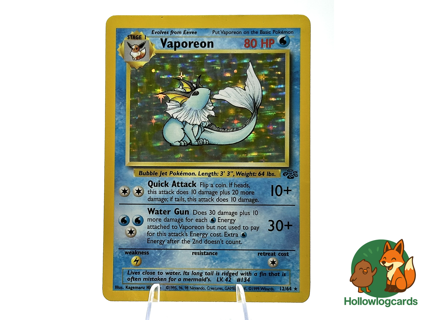 Vaporeon (12/64) - HOLO - Jungle - Rare - WOTC