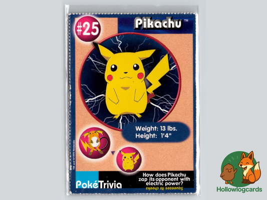 Pikachu - poke trivia Card - Vintage