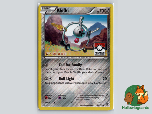 Klefki - PROMO 4th PLACE - 66/119 Pokemon league - award card