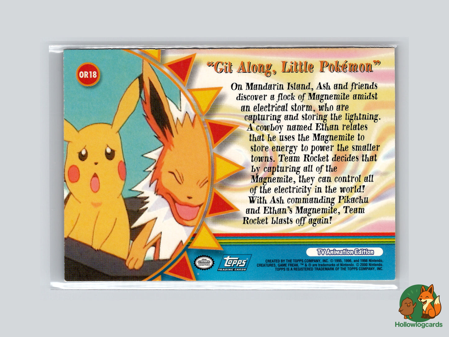 Git Along, Little Pokémon (Jolteon Magnemite) - OR18 - Topps - 1999 - Vintage