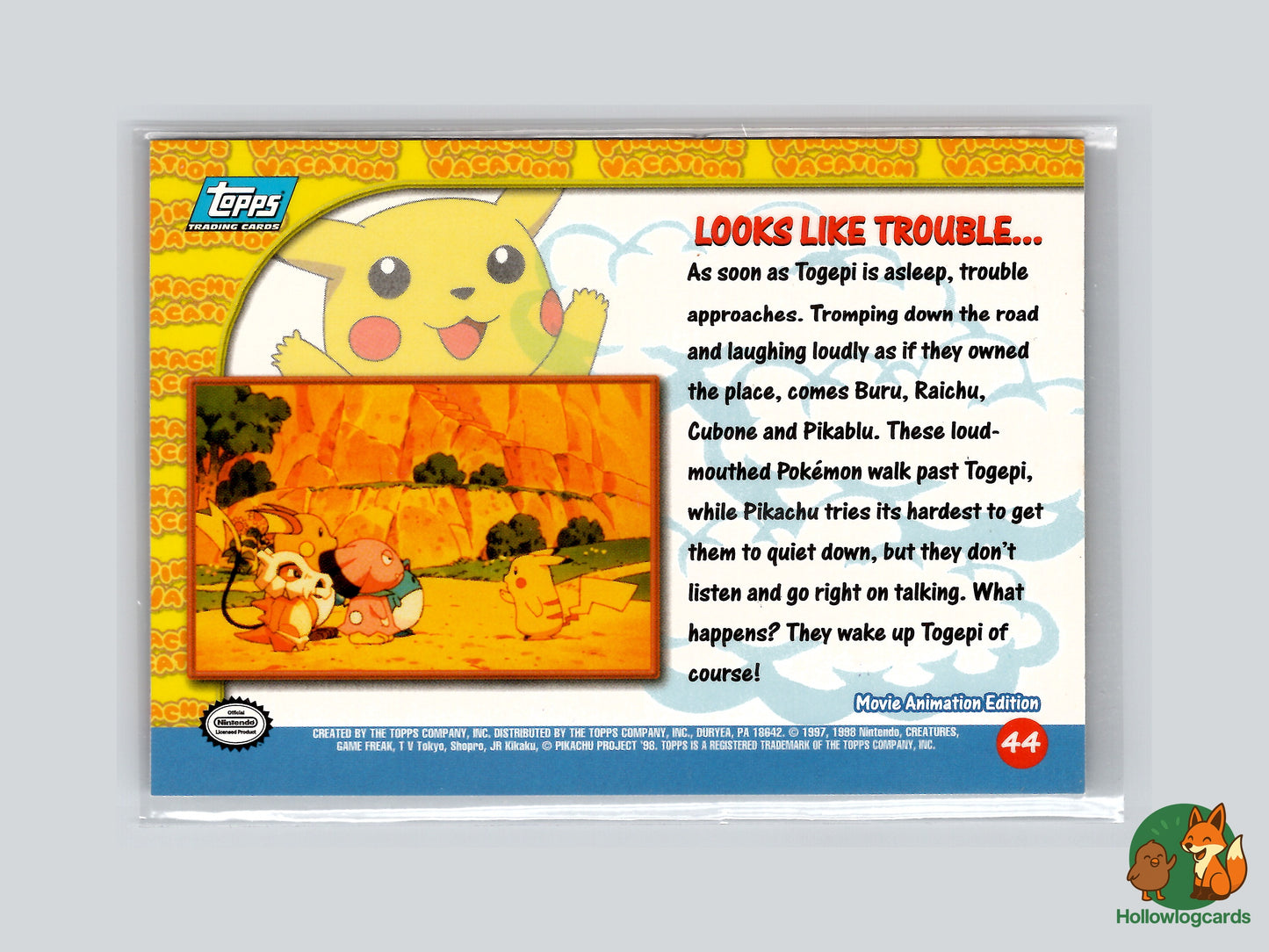 Looks Like Trouble... (Cubone Marill Raichu )- 44 - Topps - 1999 - Vintage