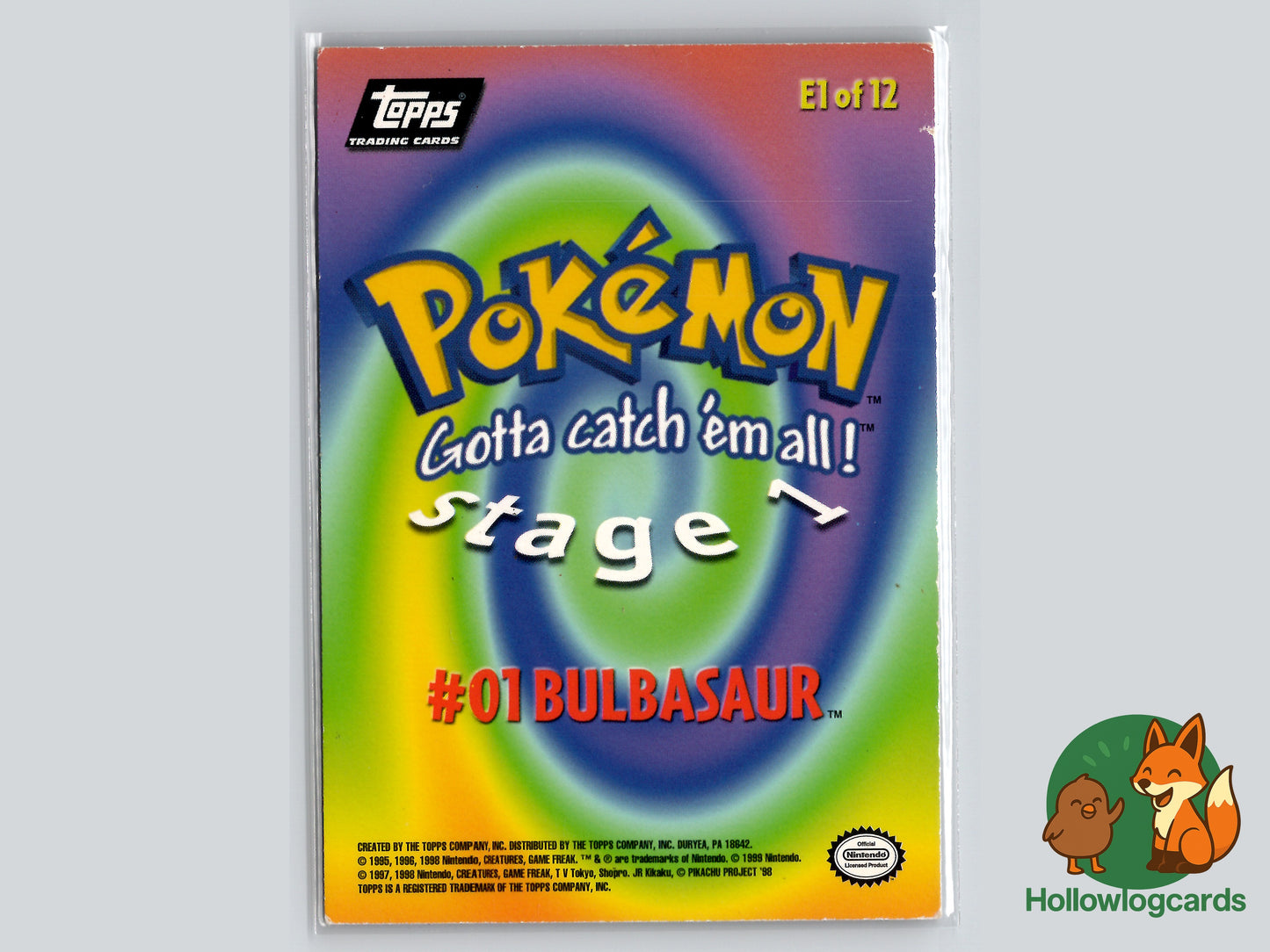 Bulbasaur - Movie Topps - #01 - Topps - 1999 - Vintage - Chrome Holo