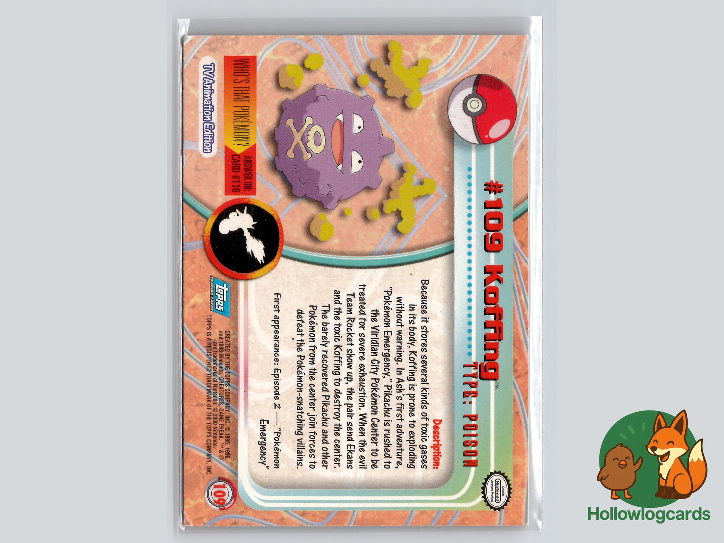 Koffing - #109 - Topps - 1999 - Vintage