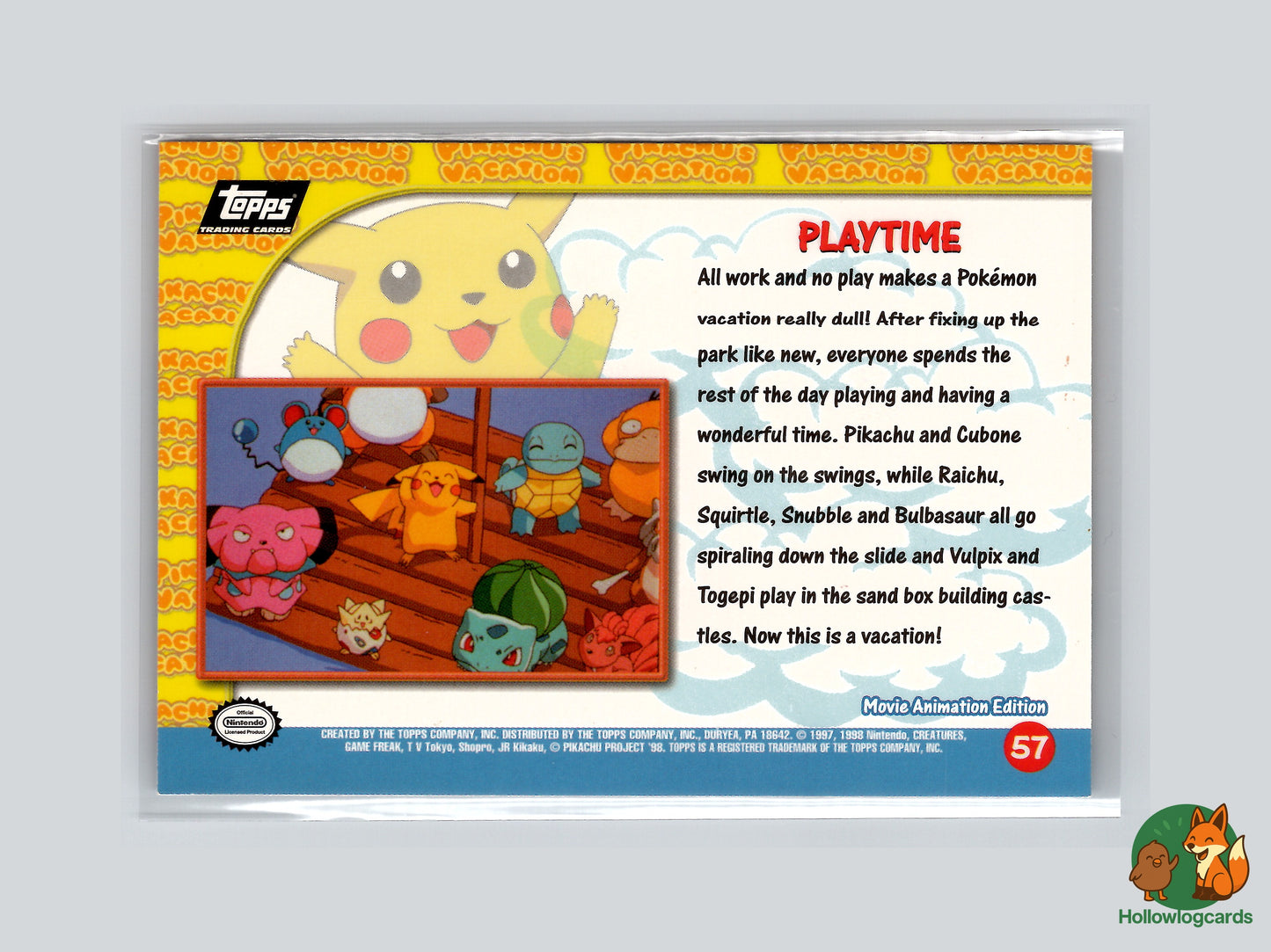 Playtime (Pikachu) - #57 - Topps - 1999 - Vintage