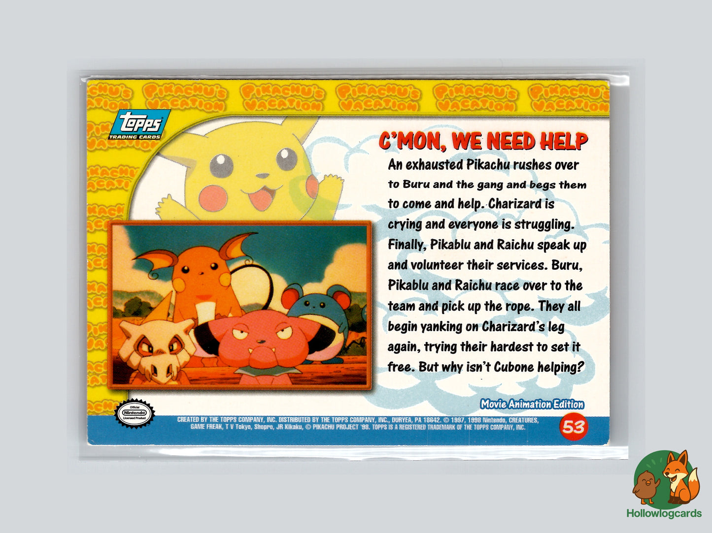 C’mon, We Need Help (Pikachu) - #53 - Topps - 1999 - Vintage
