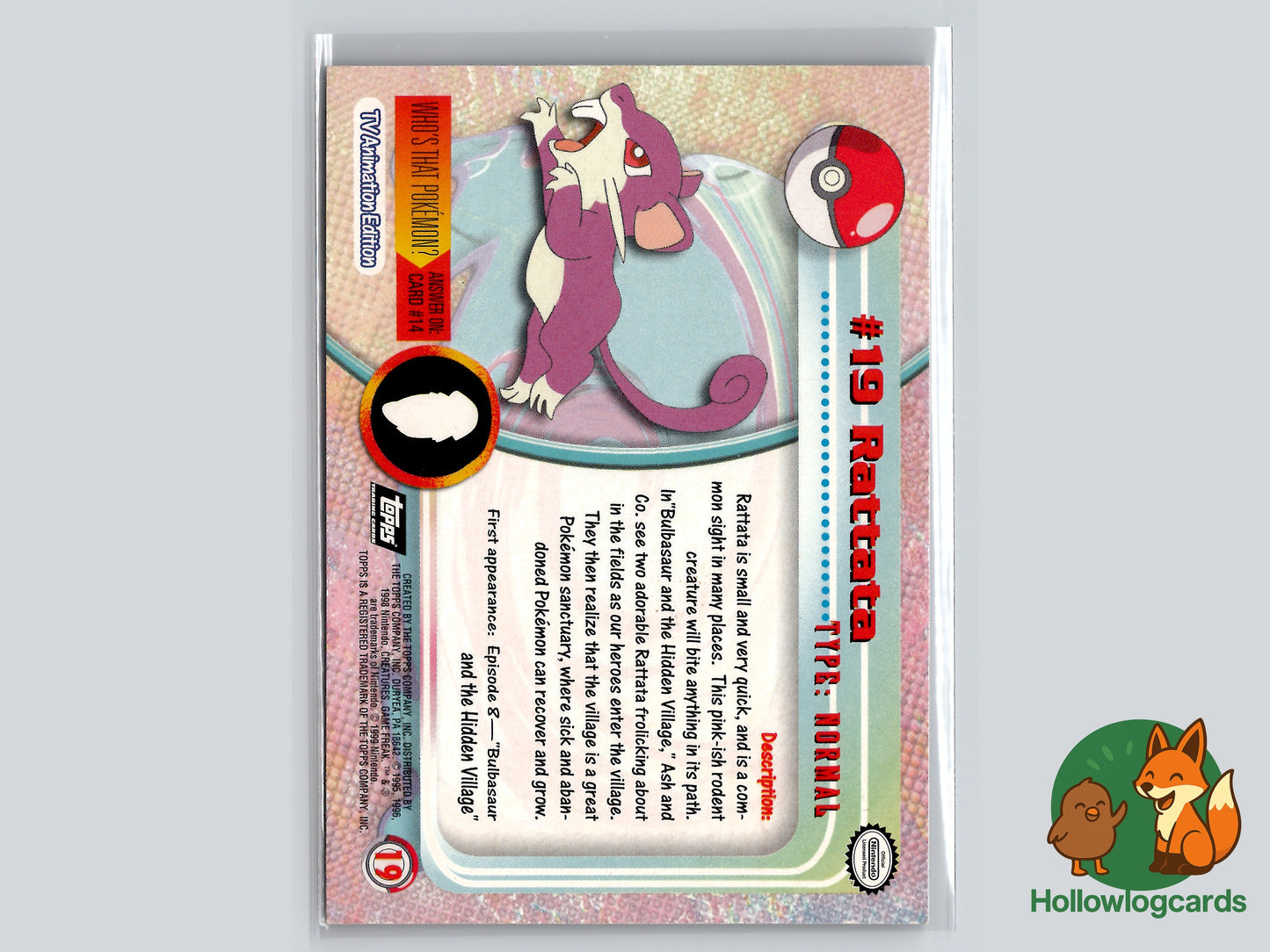 Rattata - #19 - Topps - 1999 - Vintage - Chrome