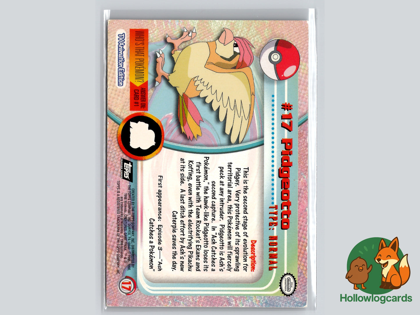 Pidgeotto - #17 - Topps - 1999 - Vintage - Chrome