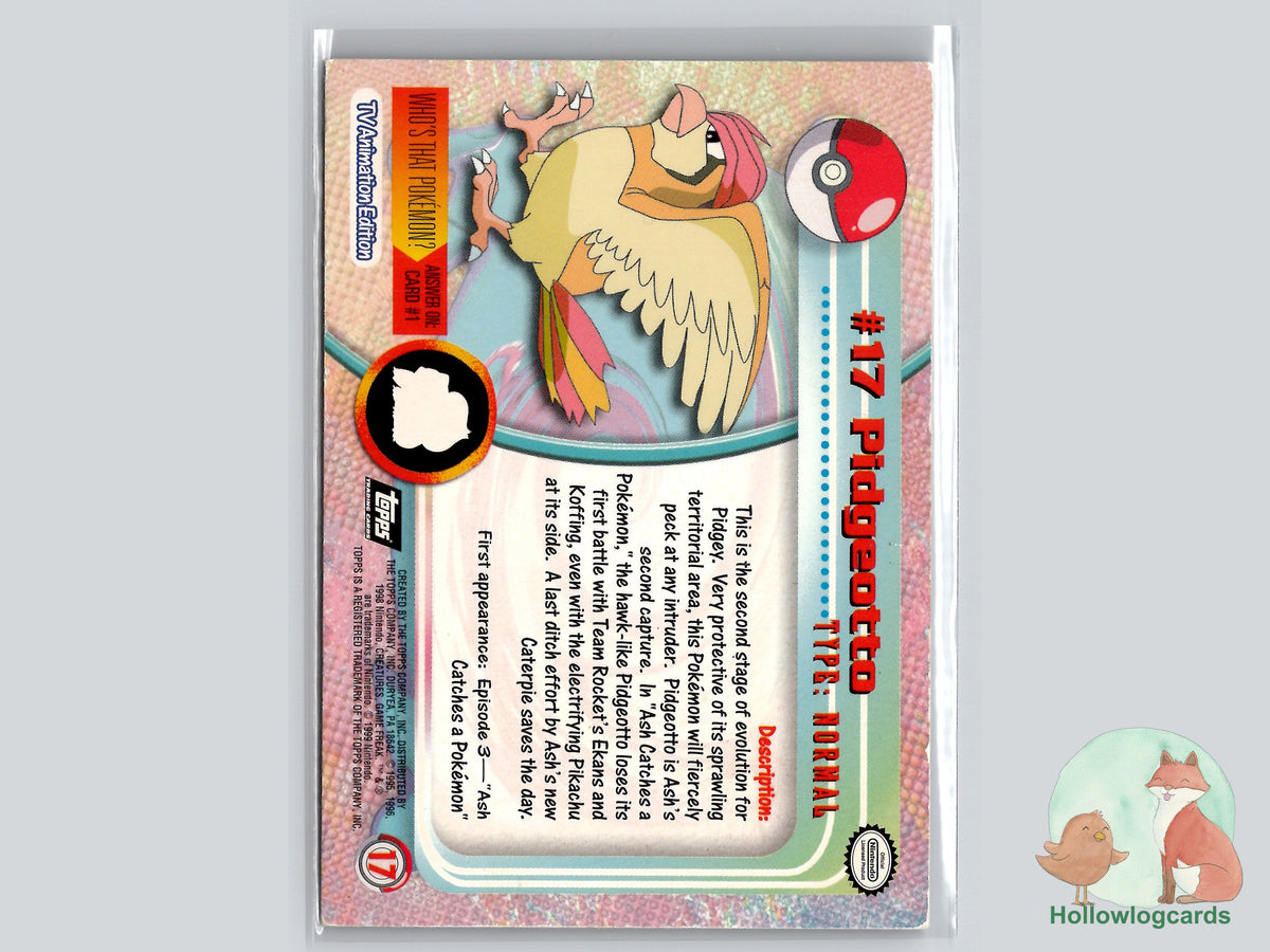 Pidgeotto (#17) Chrome Foil - Topps Trading Cards Series 1