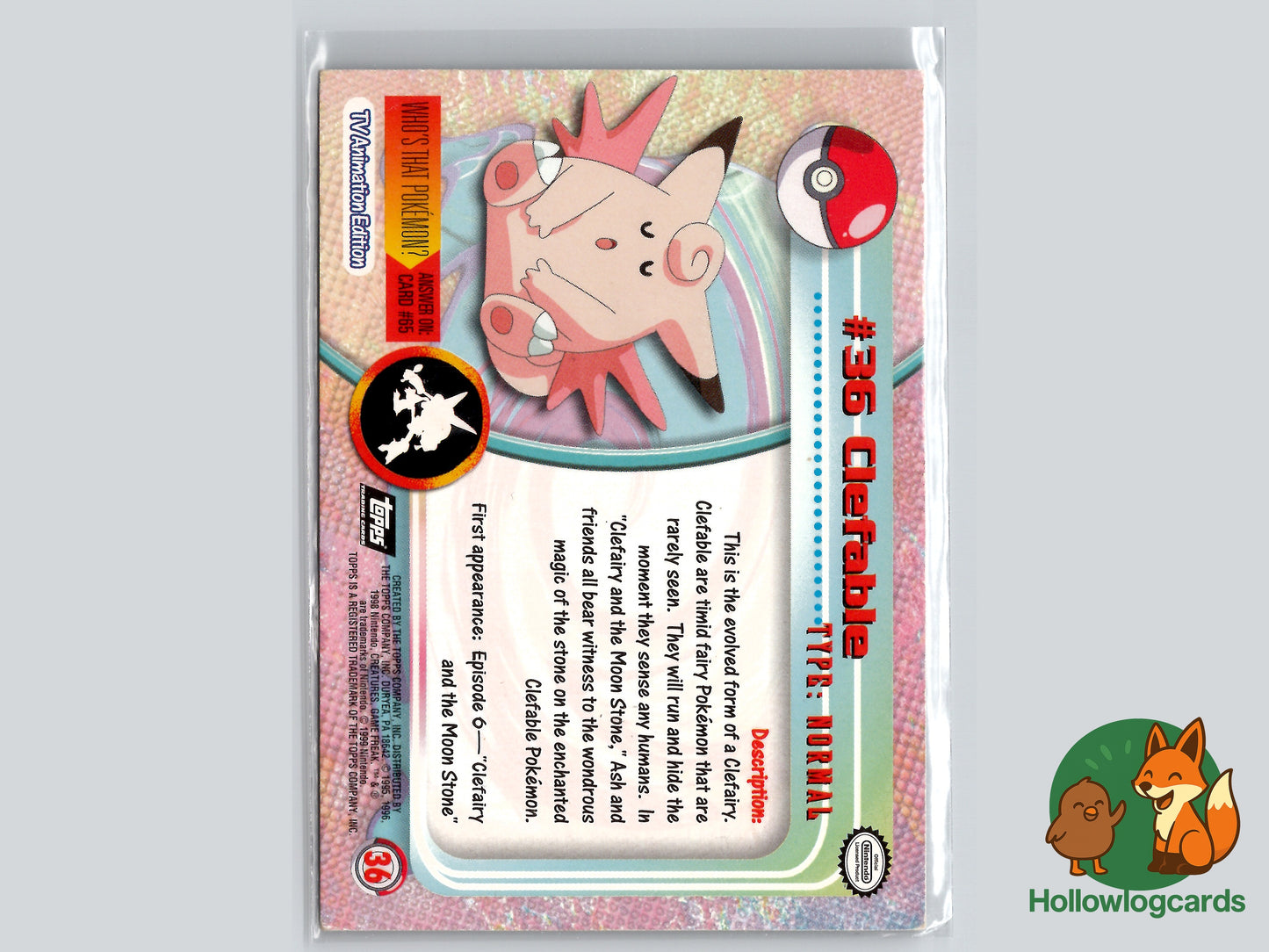 Clefable - #36 - Topps - 1999 - Vintage - Chrome