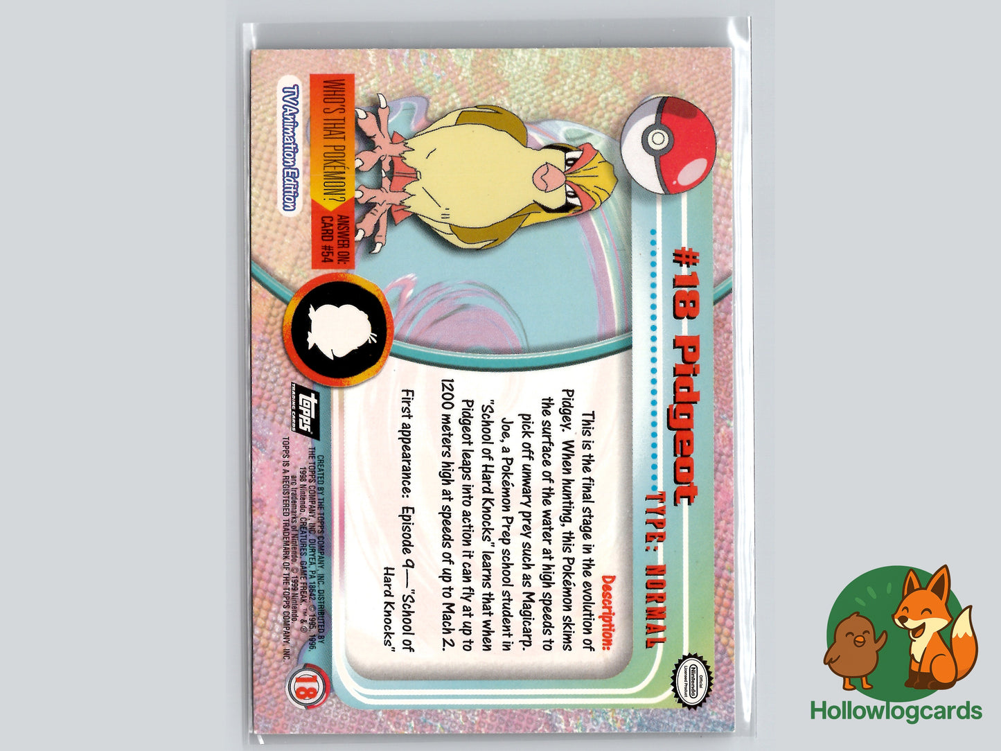 Pidgeot - #18 - Topps - 1999 - Vintage - Rainbow Holo Foil
