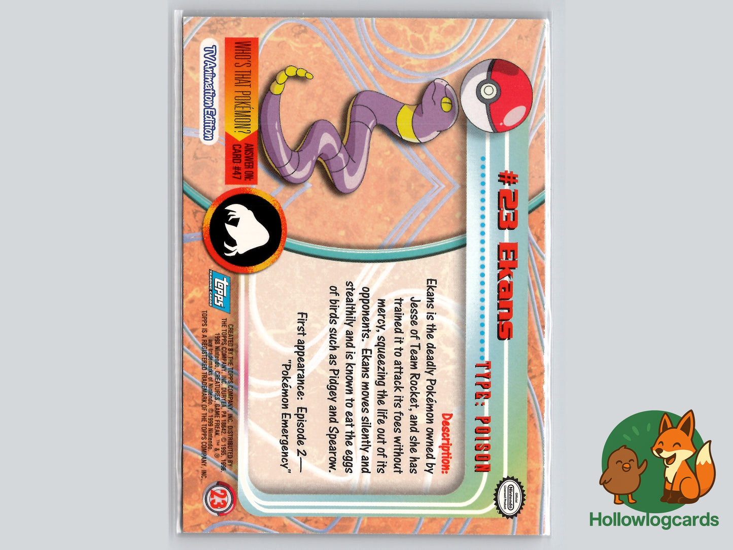 Ekans - #23 - Topps - 1999 - Vintage - Chrome