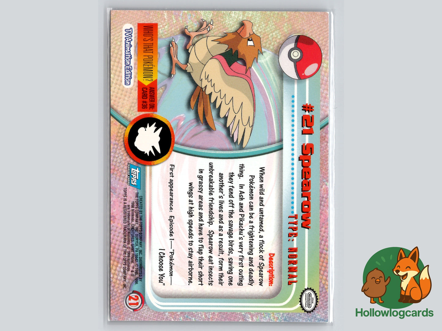 Spearow - #21 - Topps - 1999 - Vintage - Chrome