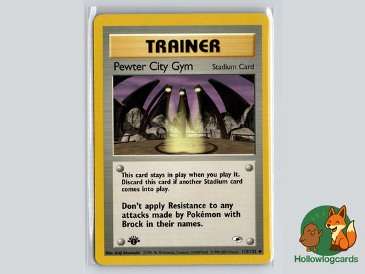 1st Edition - Pewter City Gym - Gym Heroes 115/132 - WOTC - Kinebuchi