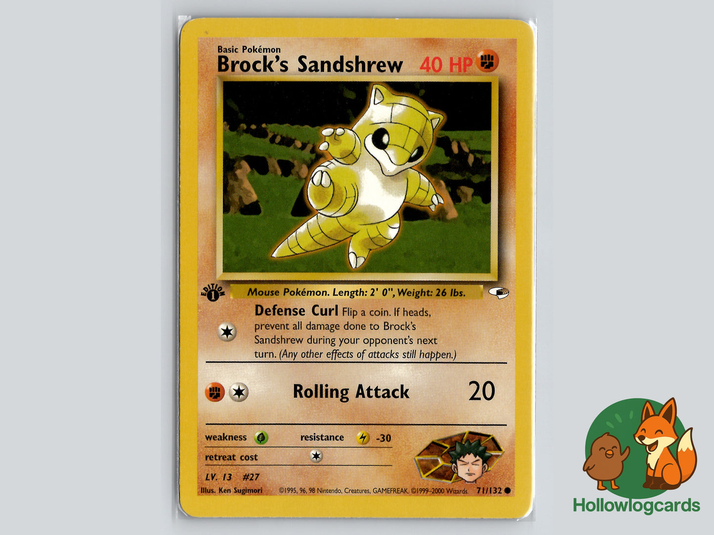 1st edition Brock’s Sandshrew (71/132) - Gym Heroes - WOTC Vintage
