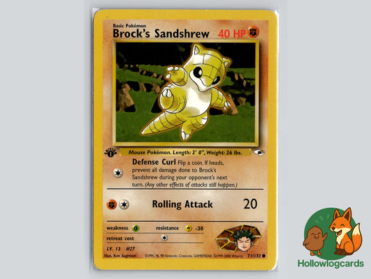 1st edition Brock’s Sandshrew (71/132) - Gym Heroes - WOTC Vintage