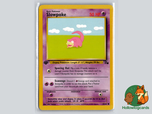 1st Edition Slowpoke (55/62) - Fossil - WOTC Vintage