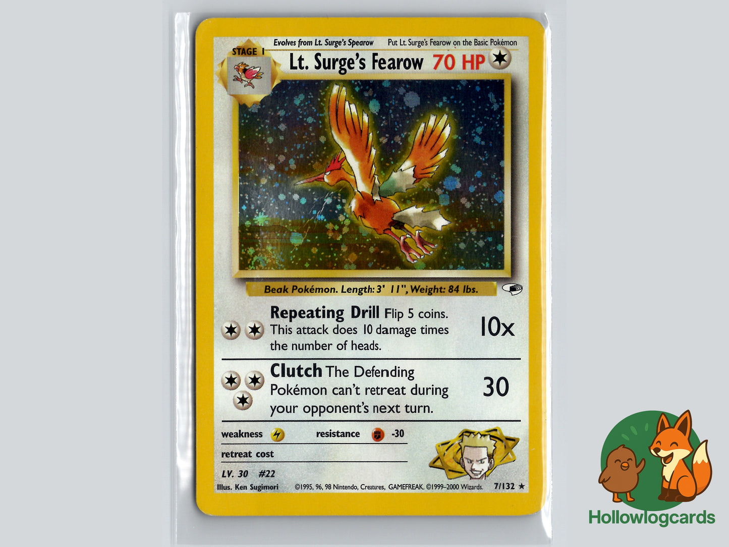 Lt. Surge's Fearow - Gym Challenge 7/132 - WOTC - Holo - Sugimori