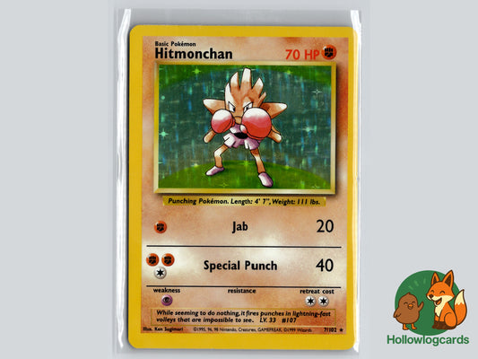 Hitmonchan (7/102) - Base Set - Holo - WOTC Sugimori
