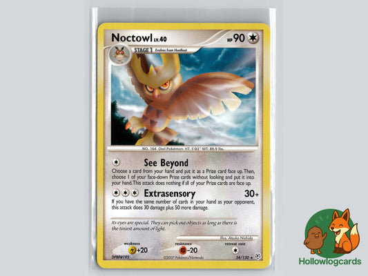 Noctowl 34/130 - RARE Diamond and Pearl - MidEra