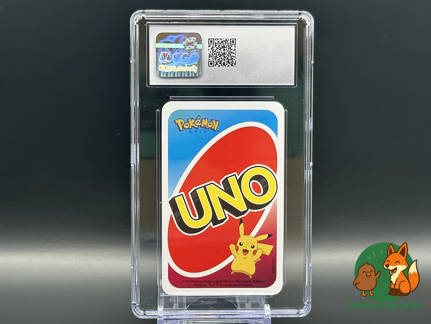 Graded Mewtwo “ Pokemon UNO (2019) “ CGC 9 “ BLUE 9 “ Pocket UNO Card