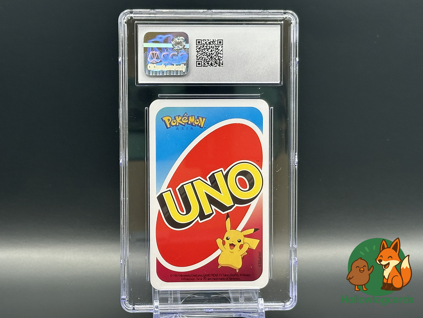 Graded Blastoise “ Pokemon UNO (2019) “ CGC 9 “ Yellow 5 “ Pocket UNO Card