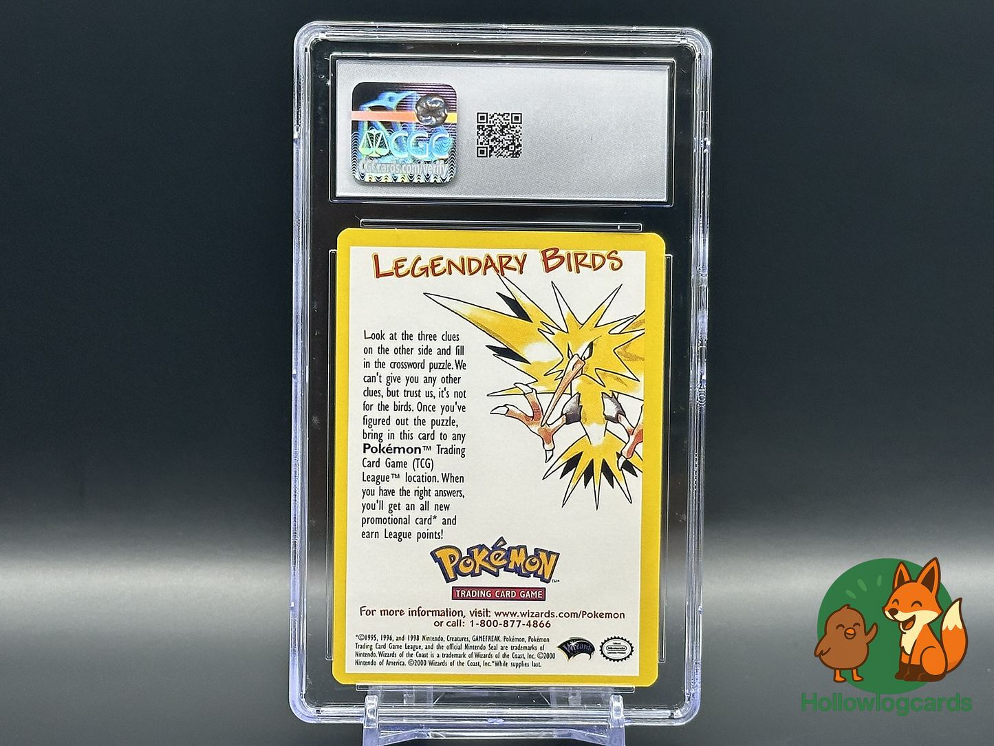 Graded Legendary Birds Filler Articuno Zapdos - WotC Black Star Promo - CGC 8.5