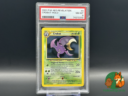 Graded Crobat (4/64) - Neo Revelation - - Rare Holo Neo PSA 8 - WOTC