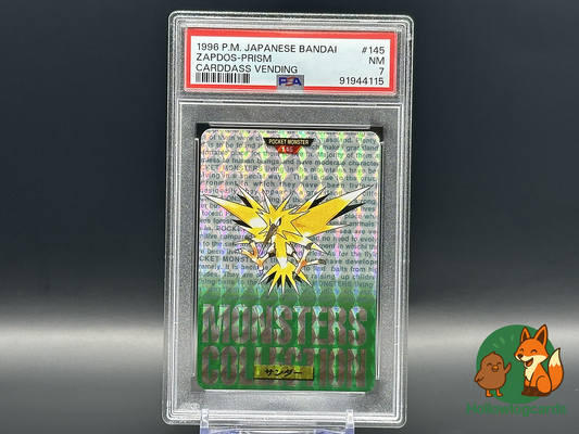 Graded - Zapdos -  HOLO PRISM Carddass Vending - 1996 - PSA 7