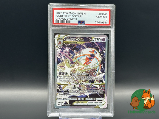 Graded Deoxys VSTAR (GG46/GG70) - Crown Zenith - Trainer Gallery Holo - Rare Holo Sword and Shield PSA 10