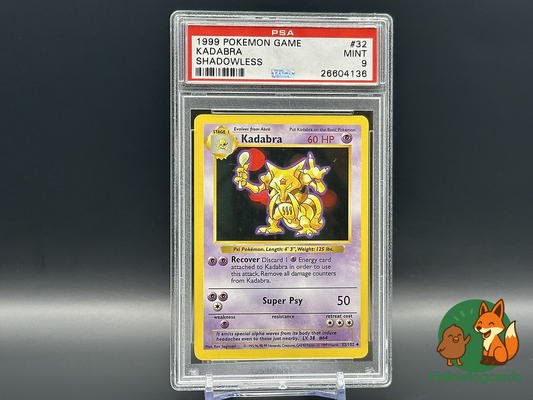 Graded Kadabra - Base Set (Shadowless) 32/102 - Sugimori - PSA 9