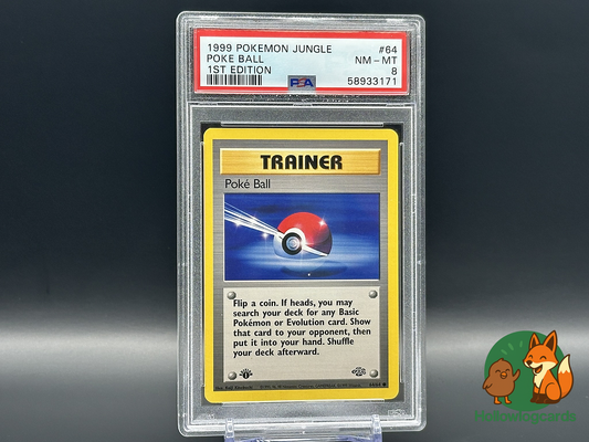 Graded 1st Edition Poké Ball - Jungle 64/64 - Kinebuchi - PSA 8