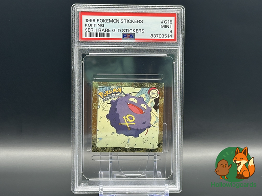 Graded Koffing - Pokémon Sticker Rare Gold G18 - PSA 9