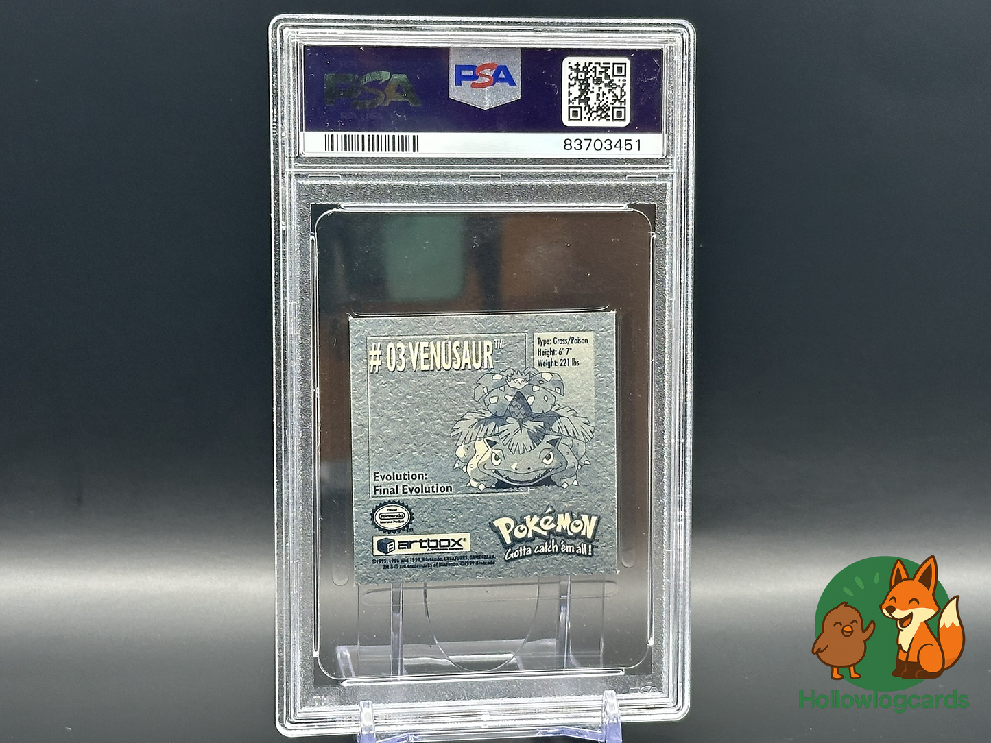 Graded Venusaur - Pokemon Stickers Series 1 3 - PSA 9