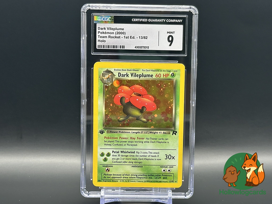 Graded 1st Edition Dark Vileplume HOLO - Team Rocket - 9 Mint CGC