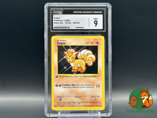 Graded 1st Edition - Vulpix - Base Set 68/102 - WOTC - CGC 9 - Sugimori