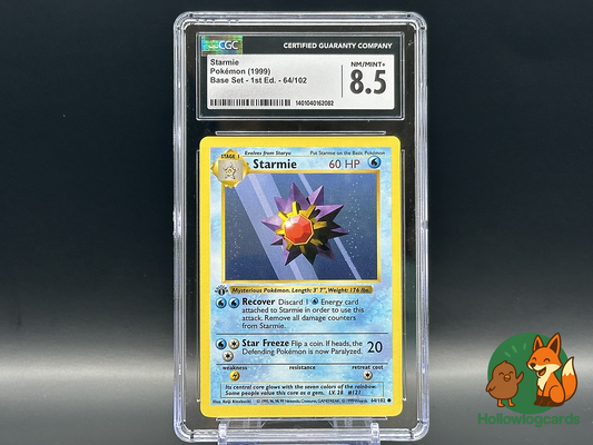 Graded 1st Edition - Starmie - Base Set 64/102 - WOTC - CGC 8.5 - Kinebuchi