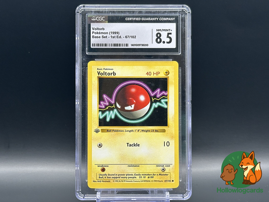 Graded 1st Edition - Voltorb - Base Set 67/102 - WOTC - CGC 8.5 - Kinebuchi