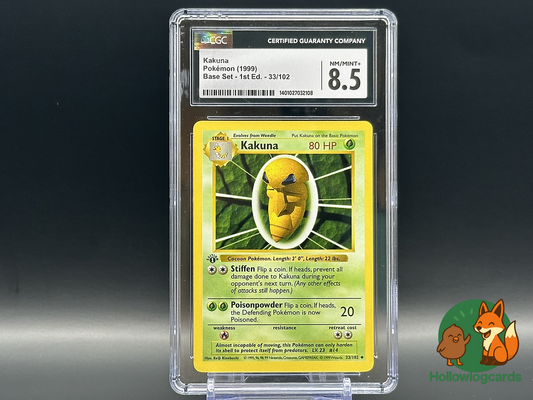 Graded 1st Edition - Kakuna - Base Set 33/102 - WOTC - CGC 8.5 - Kinebuchi