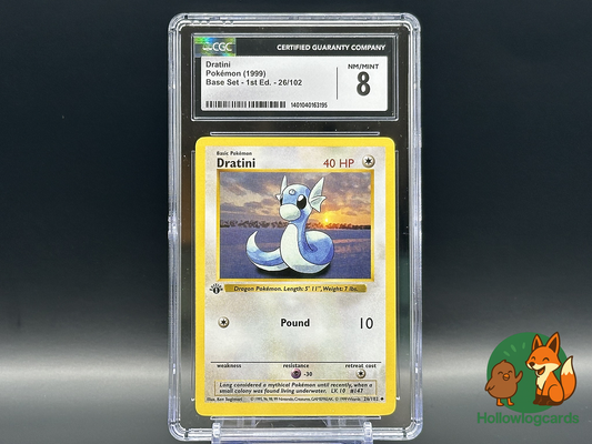 Graded 1st Edition - Dratini - Base Set 26/102 - WOTC - CGC 8 - Sugimori
