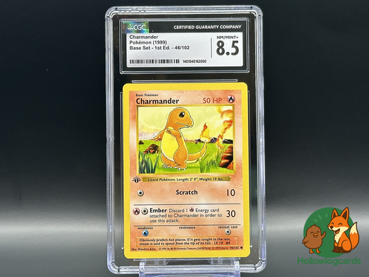 Graded 1st Edition - Charmander - Base Set 46/102 - WOTC - CGC 8.5 - Arita