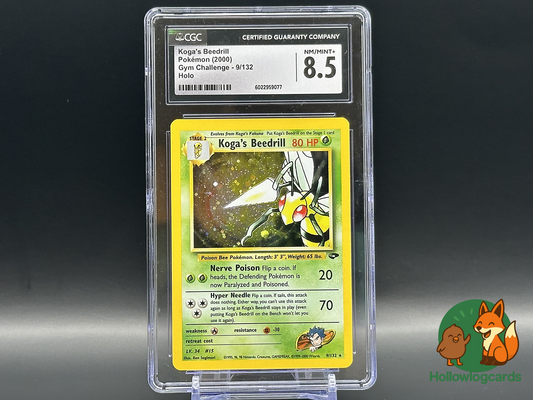 Graded Kogas Beedrill (9/132) - Gym Challenge - Holo - CGC 8.5 - WOTC