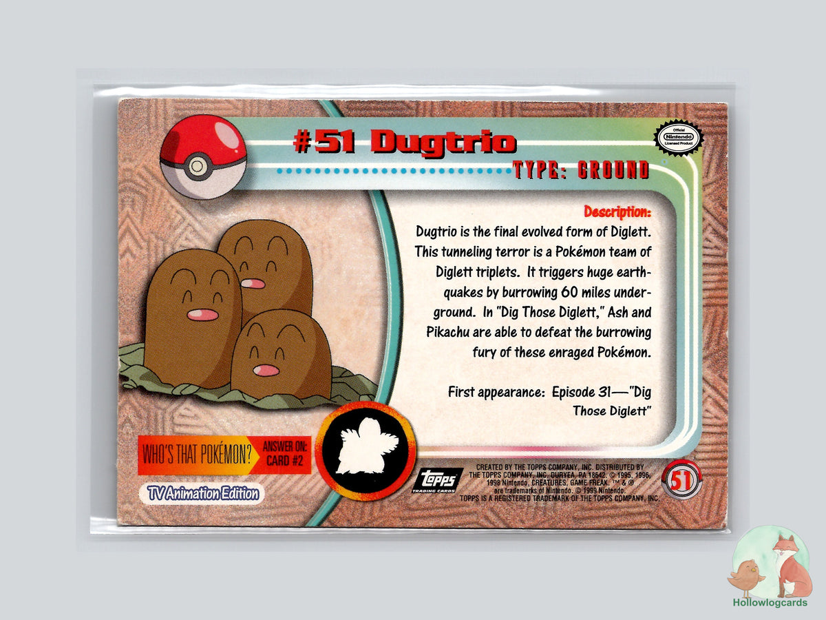 Dugtrio (#51) - Topps Trading Cards Series 1