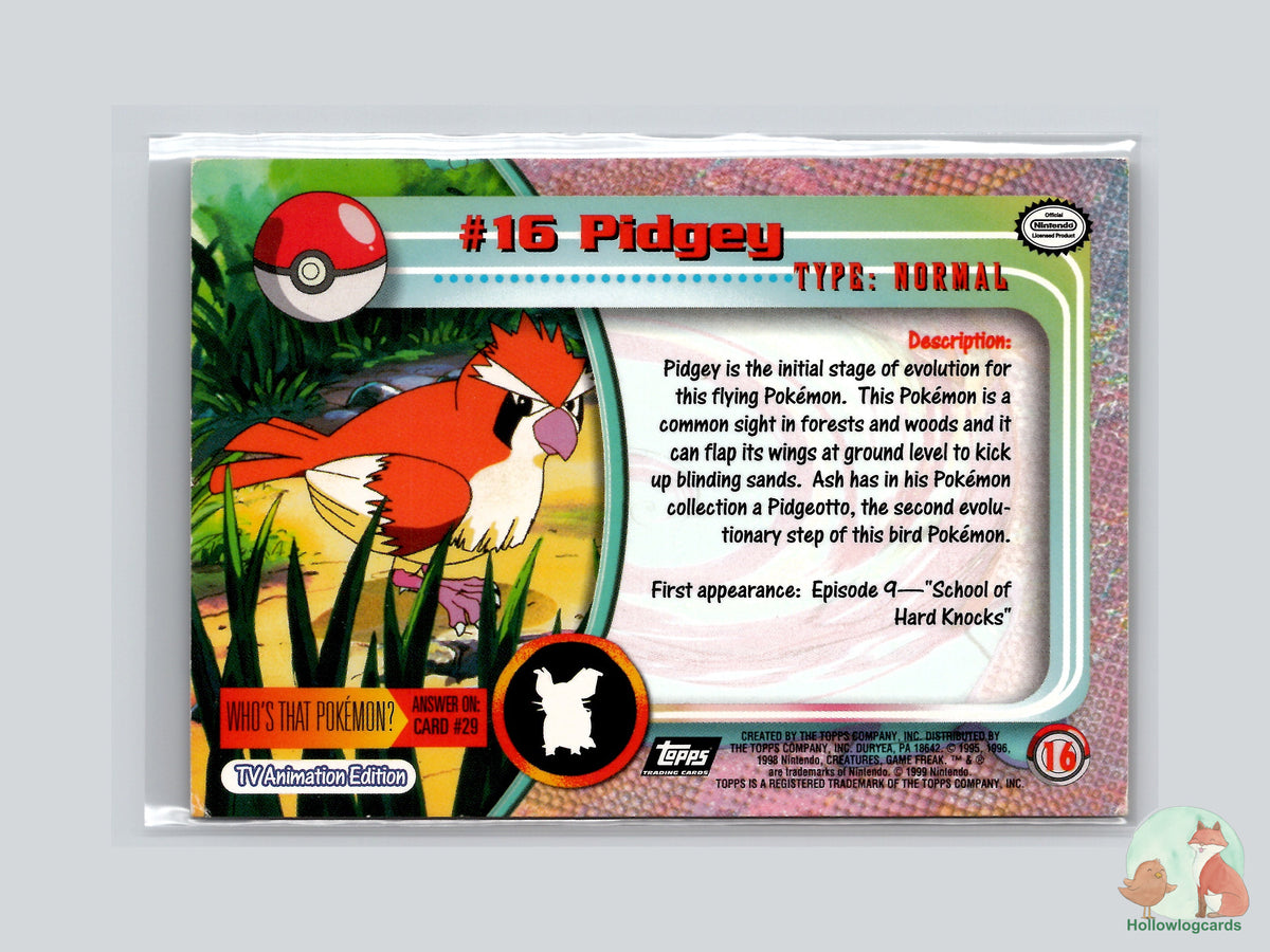 Pidgey (#16) - Topps Trading Cards Series 1