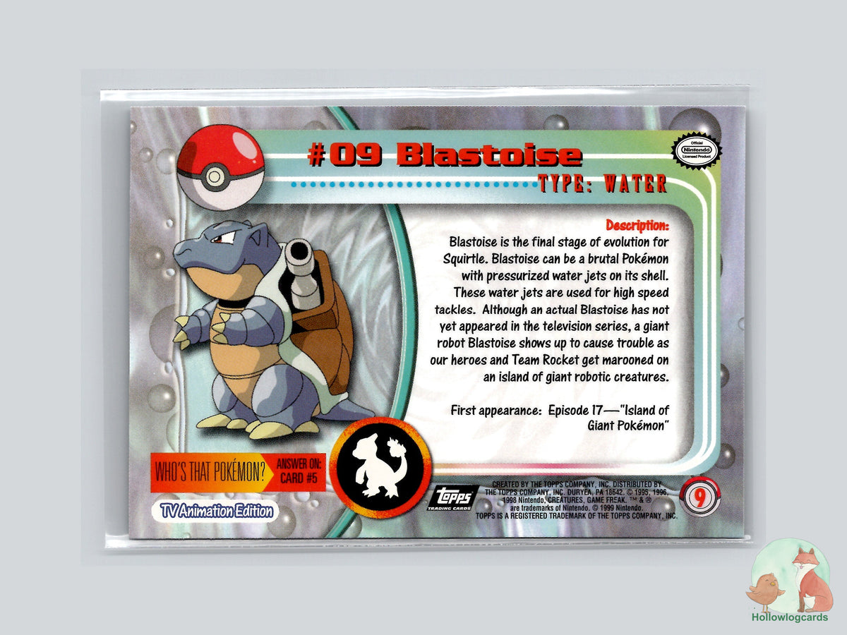 Blastoise (#9) - Topps Trading Cards Series 1