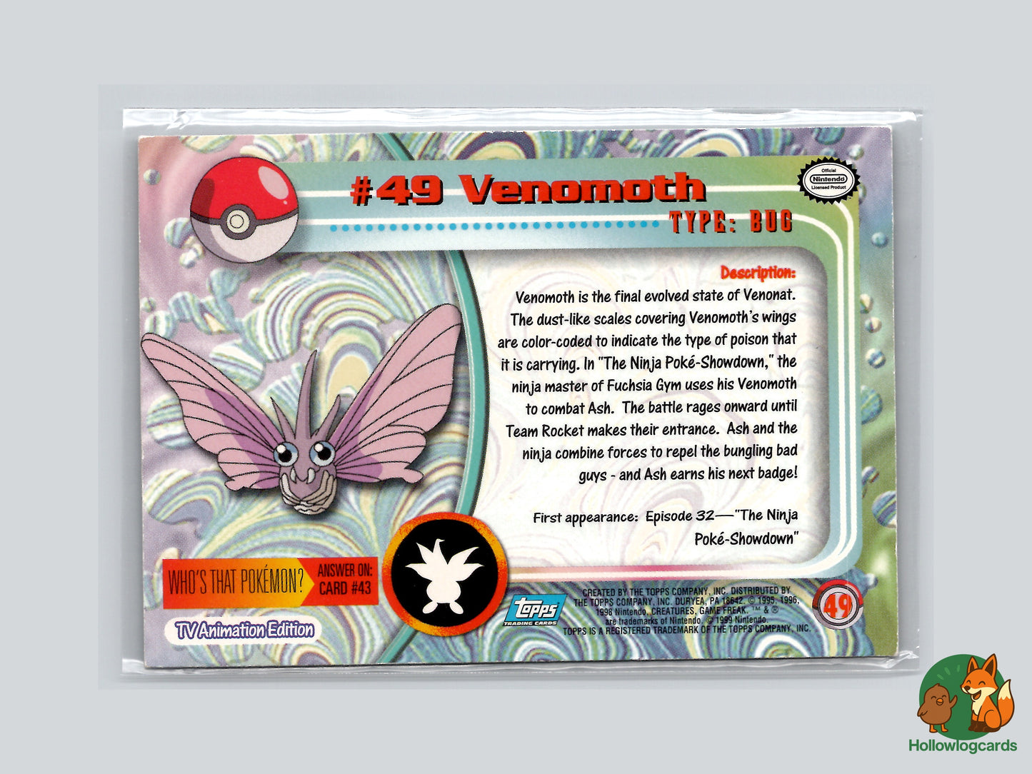 Venomoth (#49) Chrome Foil - Topps Trading Cards Series 1